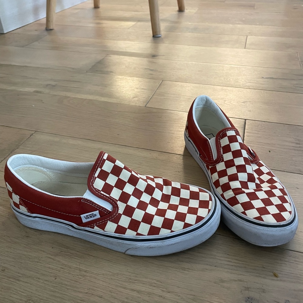 Converse checkered slip ons